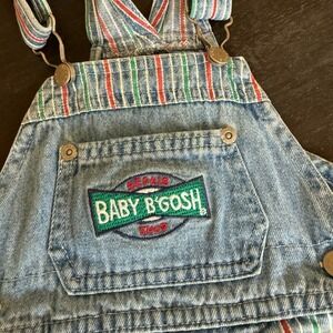 Vintage Rare OshKosh B'gosh Baby B'gosh Denim Overalls Vestbak 12 Months